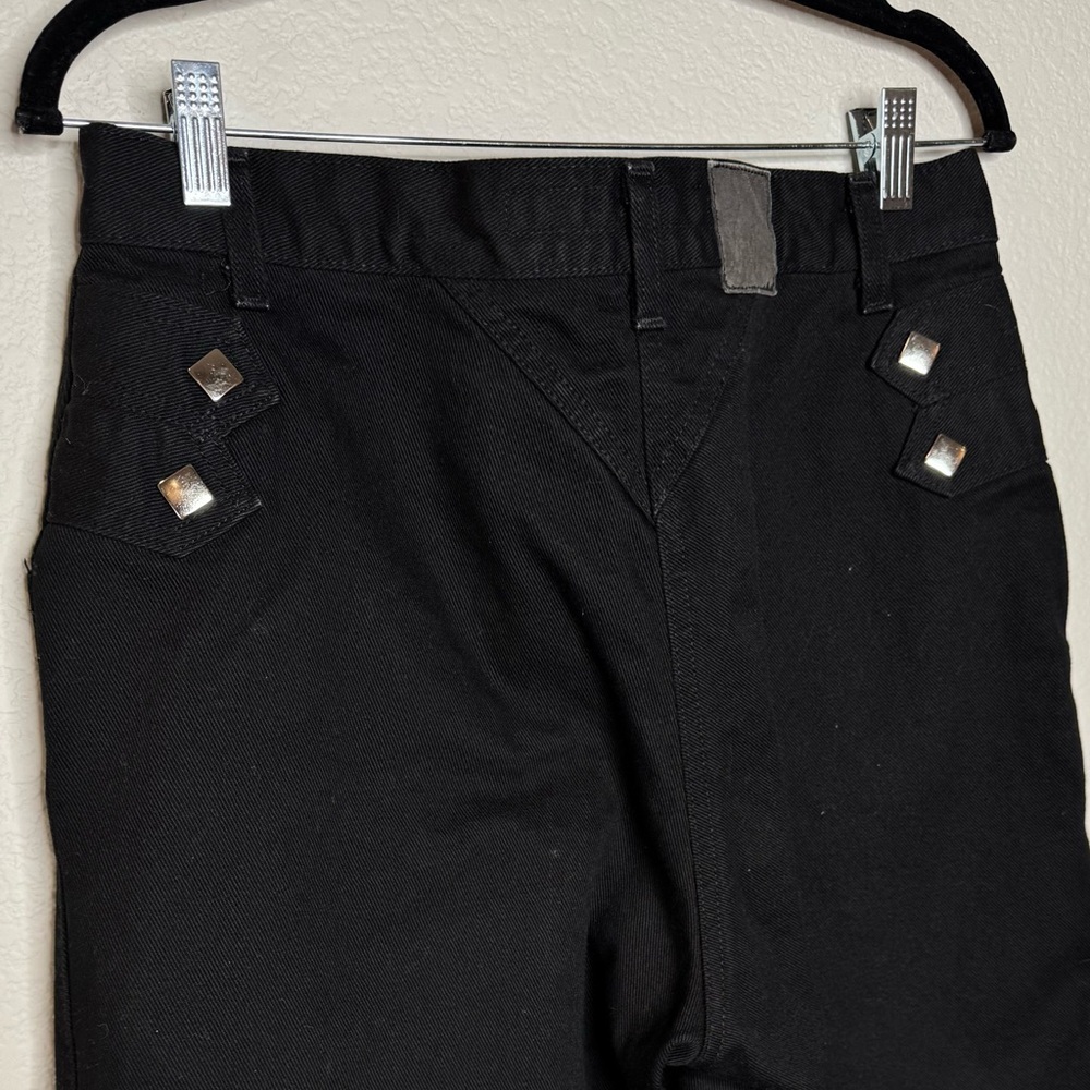Rockies Vintage 90s High Waist Studs Triangle Black Denim Jeans size 13/14 - Picture 5 of 11